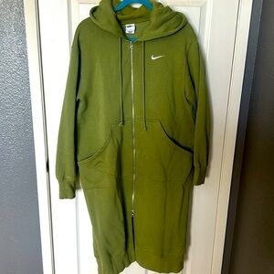 Green Nike long zip up sweatshirt